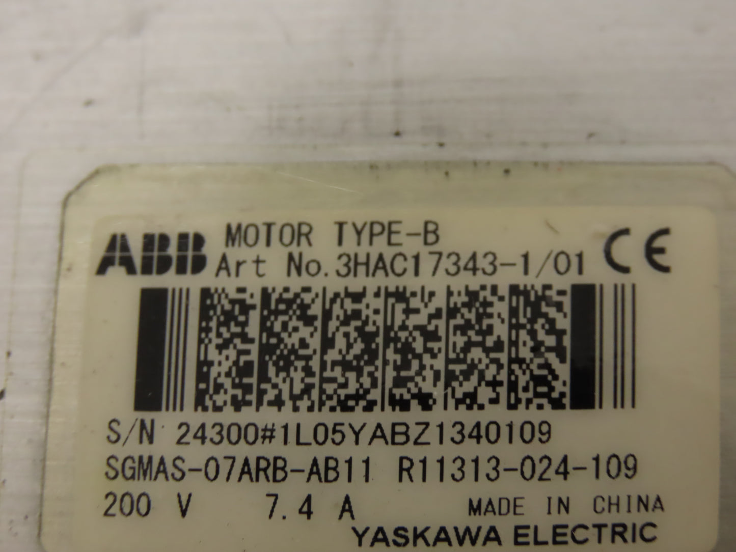 Siemens SGMAS-07ARB-AB11 3HAC17343-1 Servo Motor 200V 7.4A