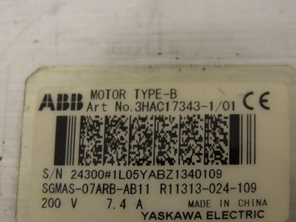 Siemens SGMAS-07ARB-AB11 3HAC17343-1 Servo Motor 200V 7.4A