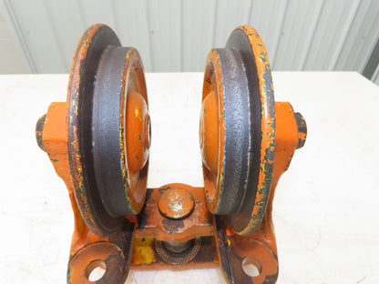 Cleveland Tramrail Underhung Bridge Crane End Truck H-3000 Idler Head WA 5"Wheel