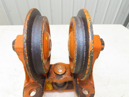 Cleveland Tramrail Underhung Bridge Crane End Truck H-3000 Idler Head WA 5"Wheel