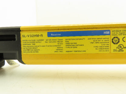 Keyence SL-V32HM-R Safety Light Curtain Receiver 620mm 9m
