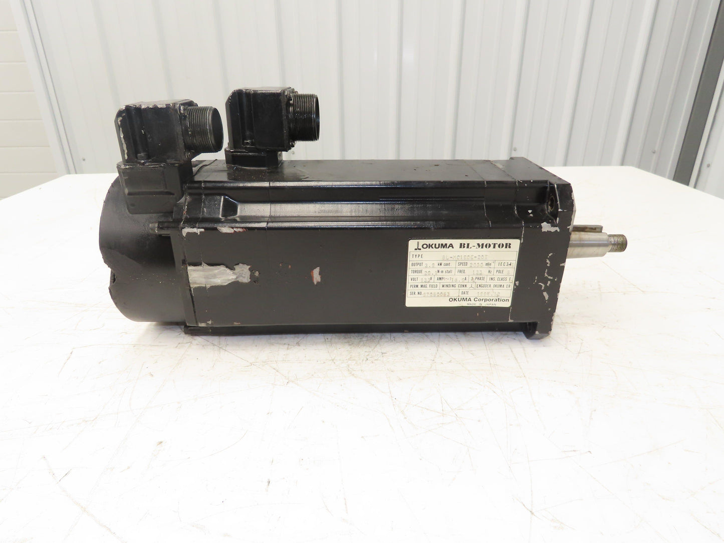 Okuma BL-MC190E-20T AC Servo Motor 3.9kW 2000 RPM 133V 3PH Encoder ER-HC-7200D