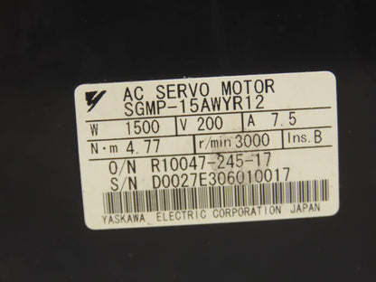 Yaskawa SGMP-15AWYR12 AC Servo Motor 1500 W 200 V 7.5 A