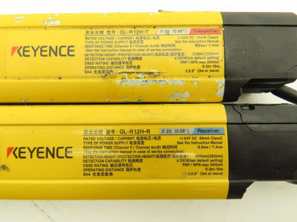 Keyence GL-R12H Safety Light Curtain Transmitter & Receiver Set 25mm x 220mm 15m