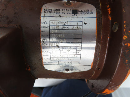 Cleveland Tramrail Underhung Bridge Crane Motorized End Truck Drive WA 5" Wheels