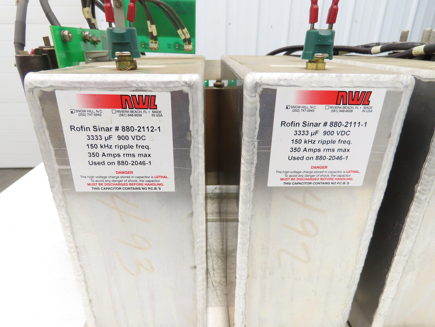 Rofin Sinar 880-2046-1 Capacitor Sub Assembly 900VDC 10mF 10000uF