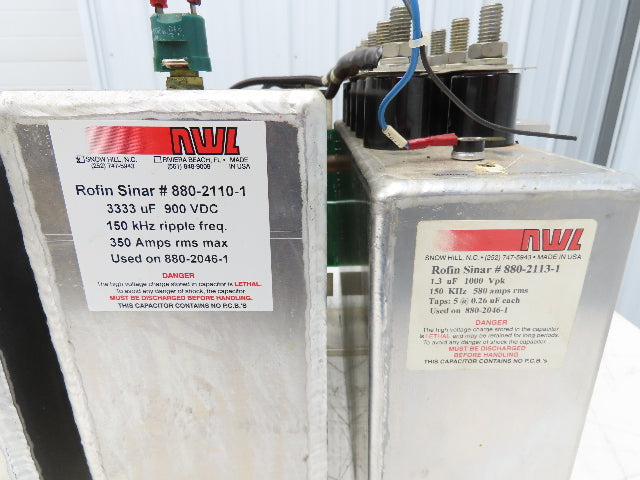 Rofin Sinar 880-2046-1 Capacitor Sub Assembly 900VDC 10mF 10000uF