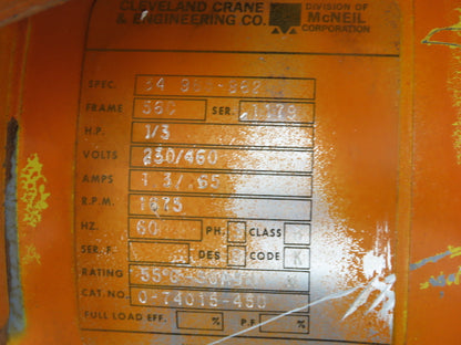 Cleveland Tramrail Underhung Bridge Crane Motorized End Truck/Trolley Drive 5:1