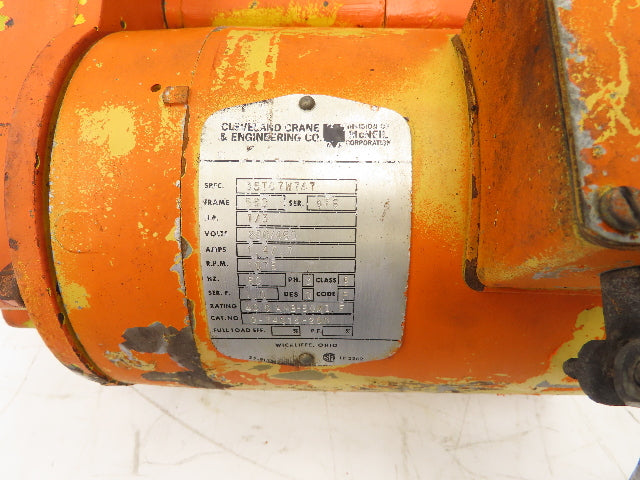 Cleveland Tramrail Bridge Crane Motorized End Truck Belt Drive WA 5" Wheels