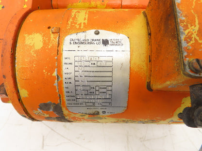 Cleveland Tramrail Bridge Crane Motorized End Truck Belt Drive WA 5" Wheels