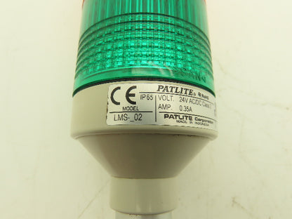 PatLite LMS-_02 Signal Lamp Light Stack Tower Red Orange Green 24V AC/DC