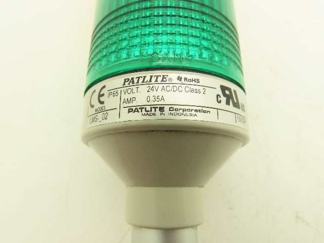PatLite LMS-_02 Signal Lamp Light Stack Tower Red Orange Green 24V AC/DC