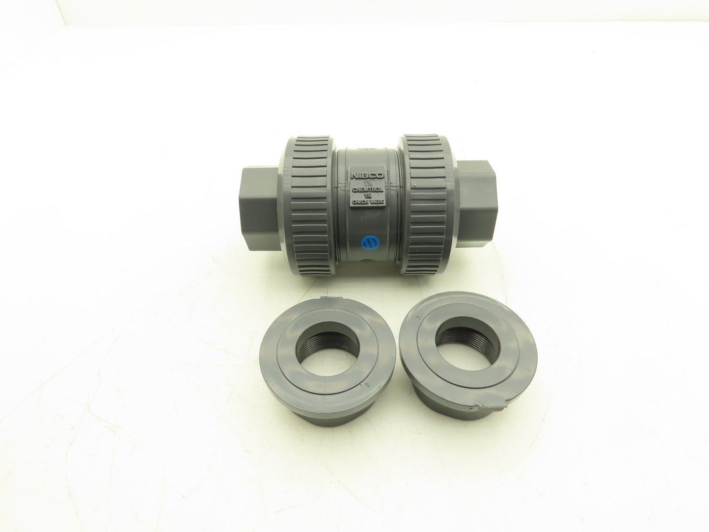 NIBCO U45BC V Check Valve 1 1/4" Chemtrol Body 1 1/2" End Fittings Glue And NPT