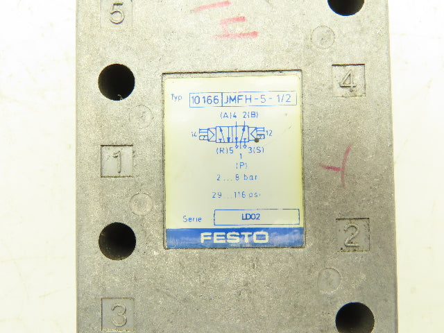 Festo JMFH-5-1/2 10166 Pneumatic Control Valve 5 Way 120 PSI 3/4"NPT