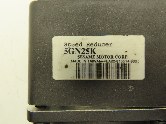 Sesame 5RK60GN-AFTs Reversible Gear Motor 25:1 Gearhead 64 RPM 110V 1PH 5GN25K