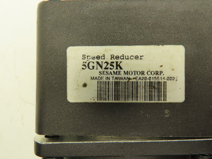 Sesame 5RK60GN-AFTs Reversible Gear Motor 25:1 Gearhead 64 RPM 110V 1PH 5GN25K