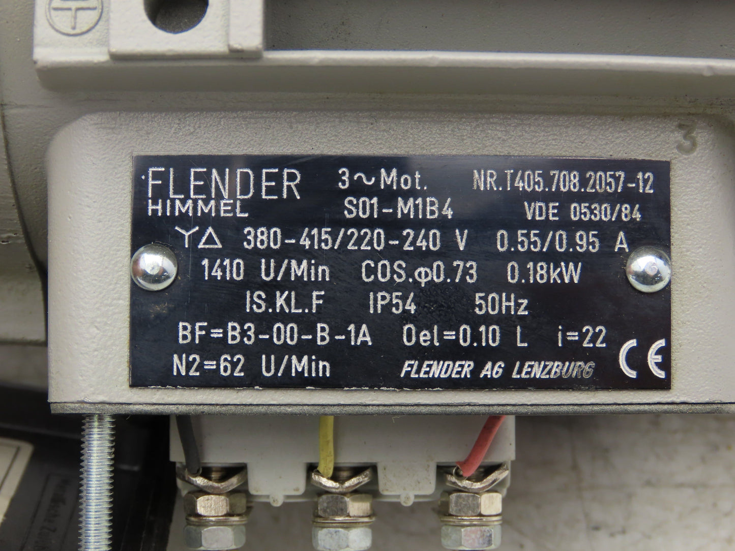 Flender Himmel S01-M1B4 Gearmotor 22:1 Reducer 62rpm RH Output