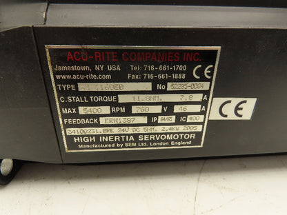Acu-Rite AM 1160EB AC Servo Motor 700V 5400 RPM Encoder ERN1387 24V Brake