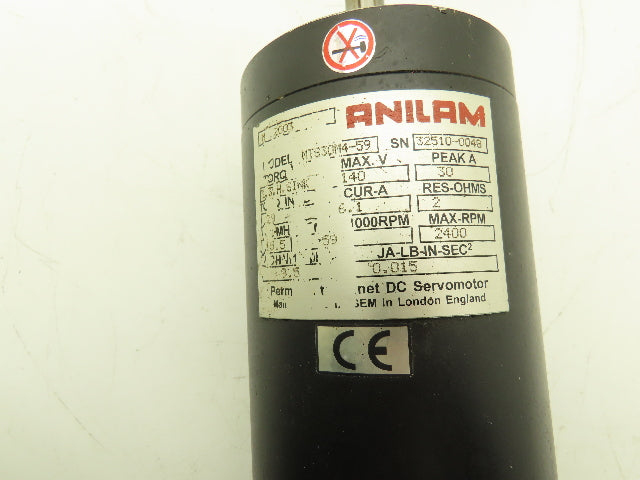 Anilam MTS30M4-59 DC Servo Motor 140V 2400 RPM w/Cable