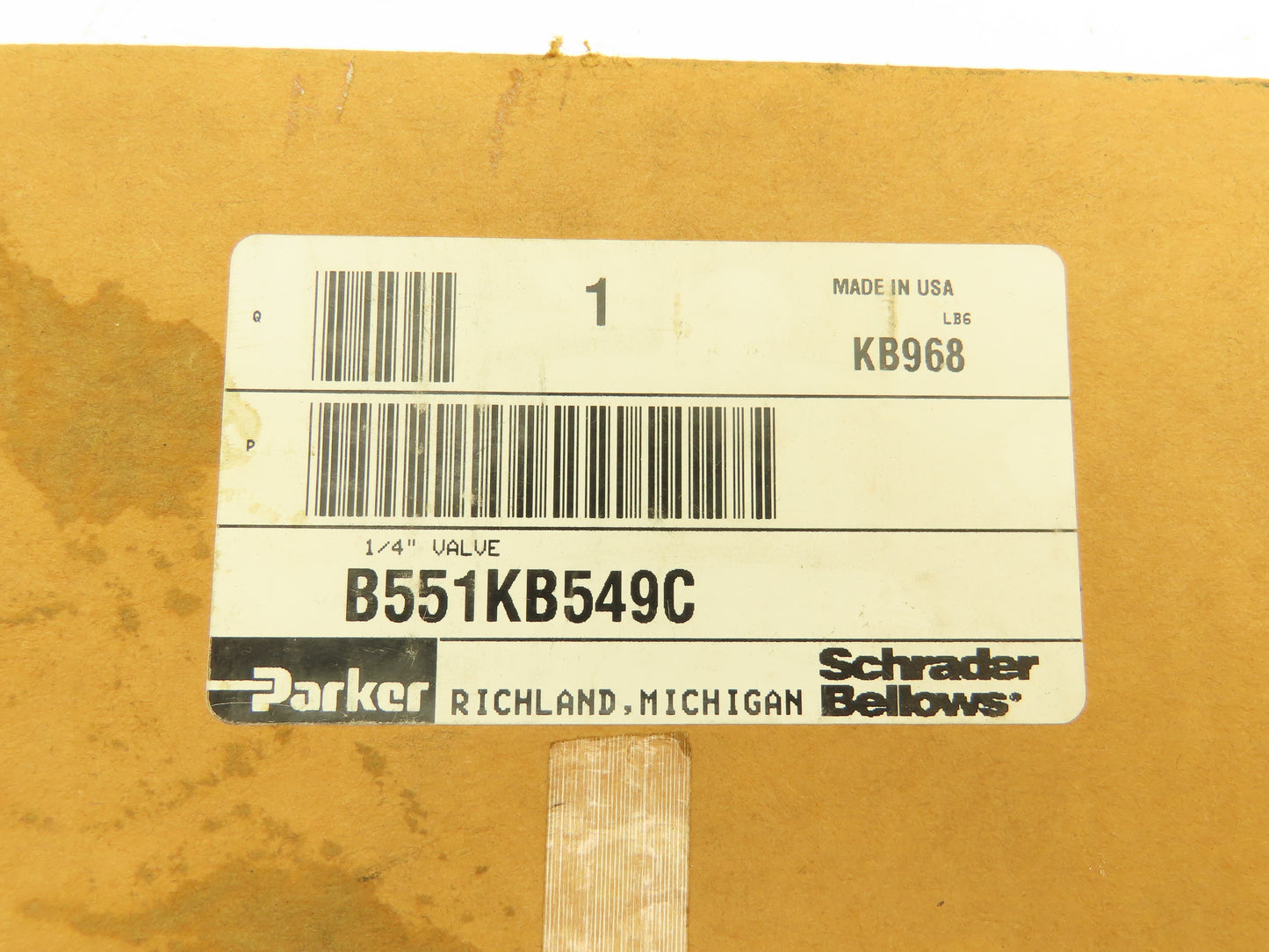 Parker B551KB549C Pneumatic Air Dual Solenoid Valve 24VDC 150PSI 1/4" NPT 5 Way