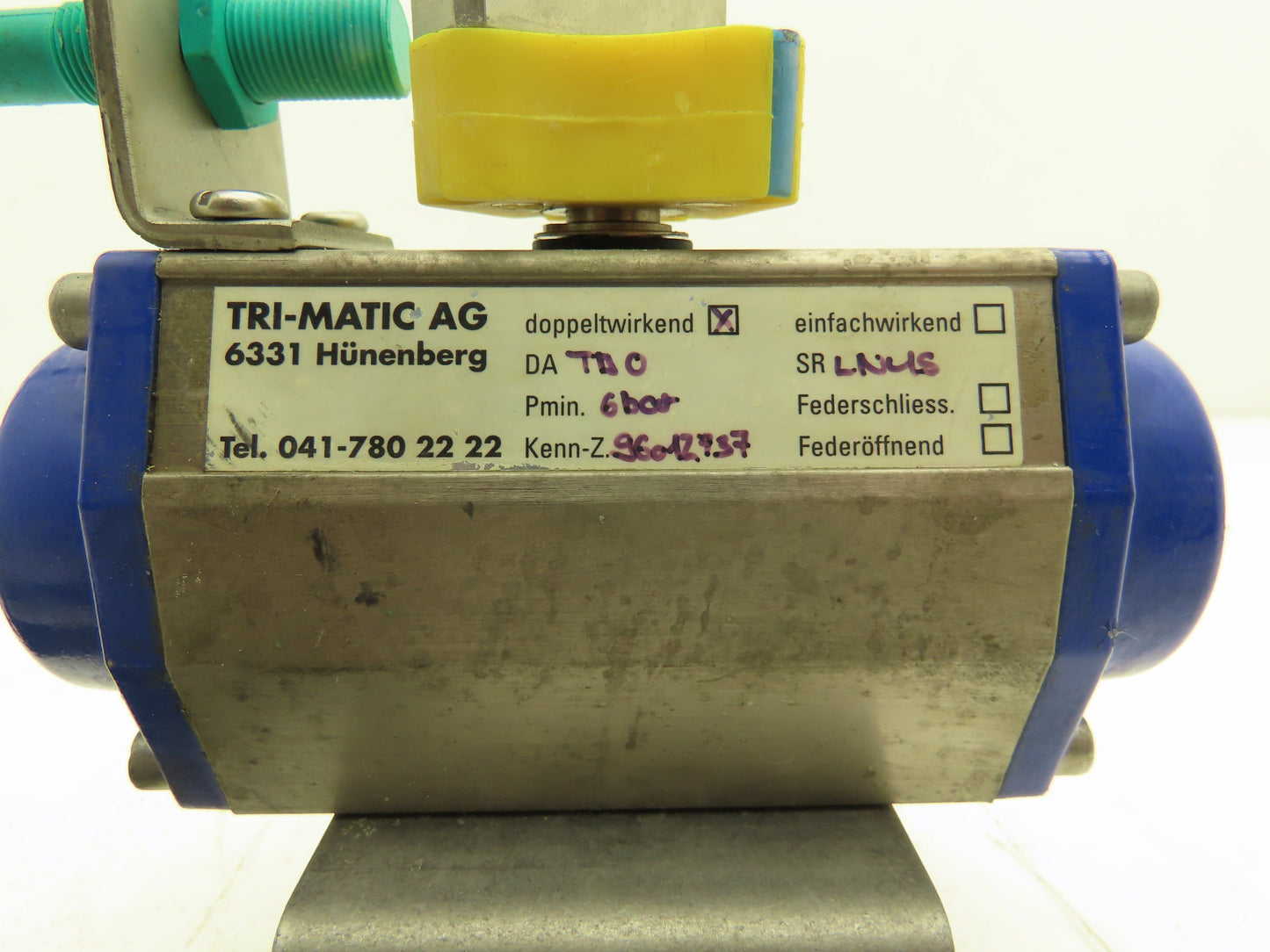 Tri-Matic AG 96012737 Double Acting Pneumatic Actuator 7/16" Stem Bore