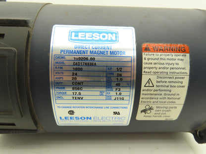 Leeson C4D17NK86A Permanent Magnet 24V DC Motor 1/2Hp 1800rpm S56C 109206.00
