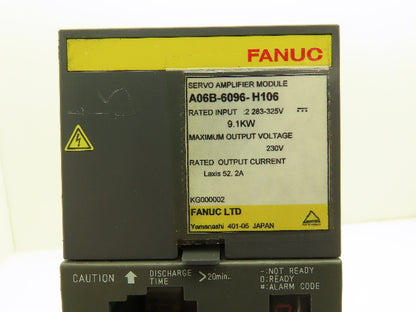 Fanuc A06B-6096-H106 Servo Amplifier Module 230V 52.2A Out 9.1kW