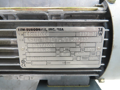 Sew-Eurodrive R32DT80N4 Inline Gearmotor 5.3:1 Reducer 322rpm 1Hp 230/460V 3PH