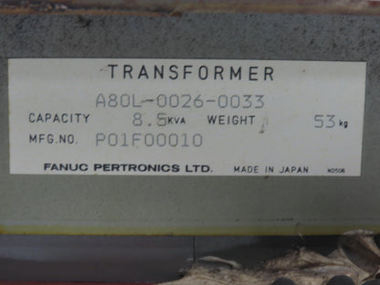 Fanuc A80L-0026-0033 Transformer 8.5kVA 3Ph HV 440-480/500-575 LV 200-230 60Hz
