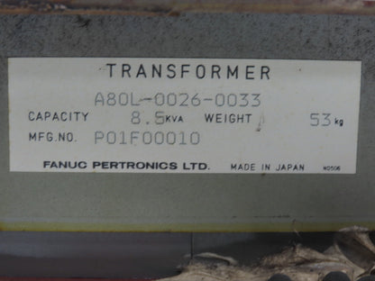 Fanuc A80L-0026-0033 Transformer 8.5kVA 3Ph HV 440-480/500-575 LV 200-230 60Hz