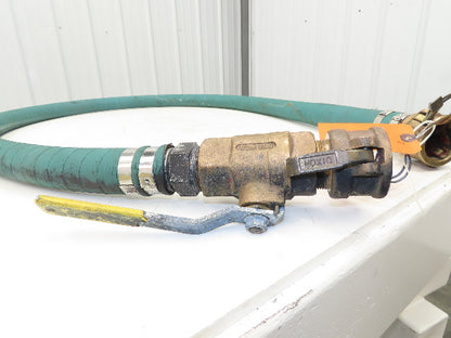 Boston 1.5"x 10' Chemical Transfer Hose Green Polyethylene Camlok Ends