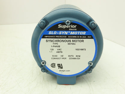 Superior Electric SS700U Slo-Syn Synchronous AC Stepper Motor 120V 1PH 72 RPM