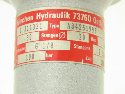 Hänchen Hydraulik Hydraulic Cylinder 32mm Bore 80mm Stroke 20mm Rod 1450psi