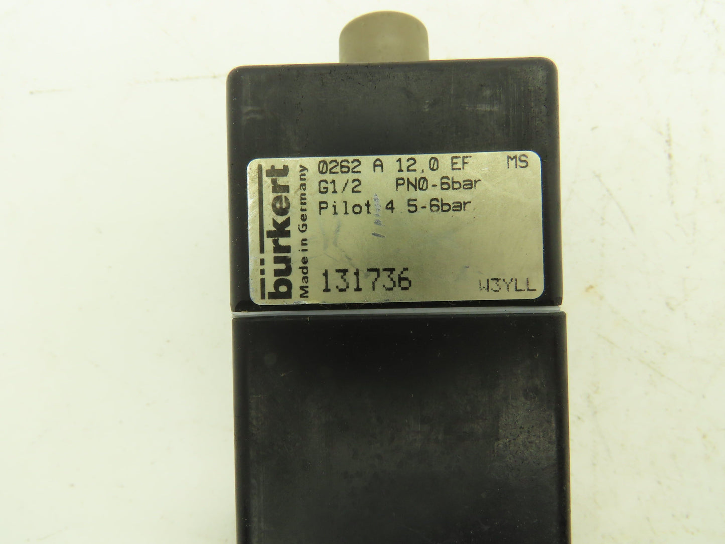 Burkert 0262 Pneumatically Operated Valve 2 Position 2 port 65 to 87psi G 1/2