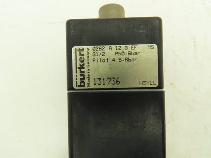 Burkert 0262 Pneumatically Operated Valve 2 Position 2 port 65 to 87psi G 1/2