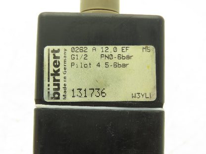 Burkert 0262 Pneumatically Operated Valve 2 Position 2 port 65 to 87psi G 1/2
