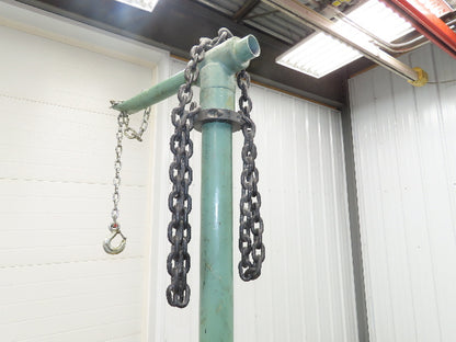 Lincoln 1709 Pneumatic Pump Hoist 6'-9' Lift Range 400Lbs Floor Mount