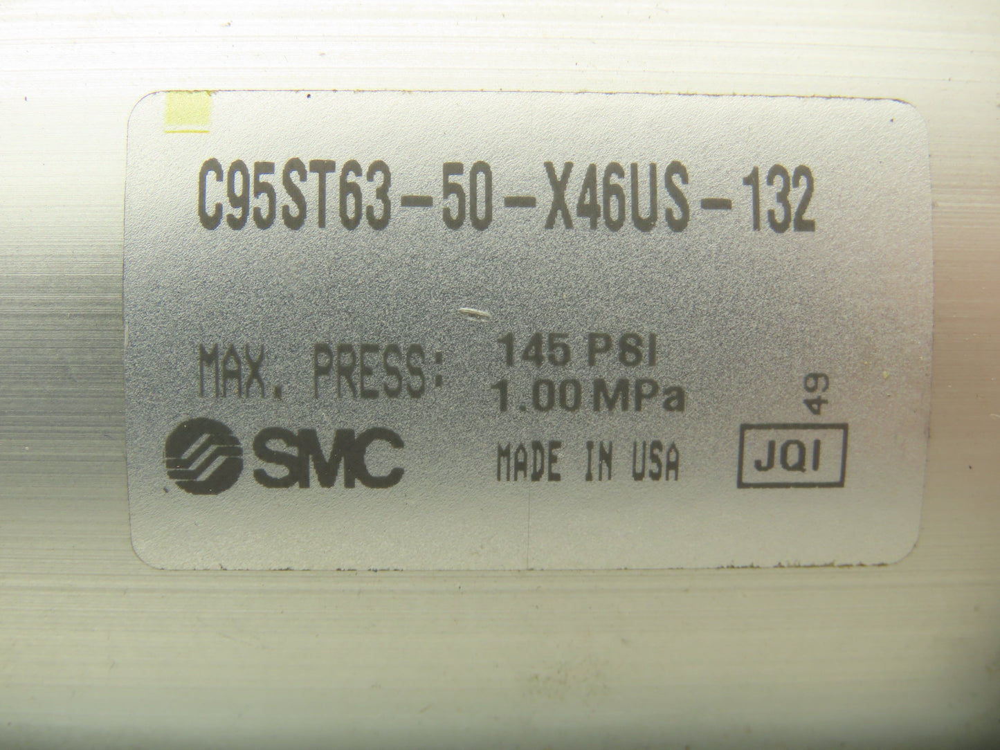 SMC C95ST63-50-X46US-132 Pneumatic Air Cylinder 63mm Bore 50mm Stroke 145psi
