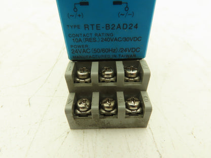 Idec RTE-B2AD24 Electronic Timer Relay Socket 24V 10A 240V 4 Adjustment Lot of 3