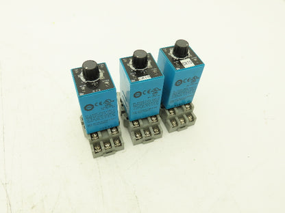 Idec RTE-B2AD24 Electronic Timer Relay Socket 24V 10A 240V 4 Adjustment Lot of 3