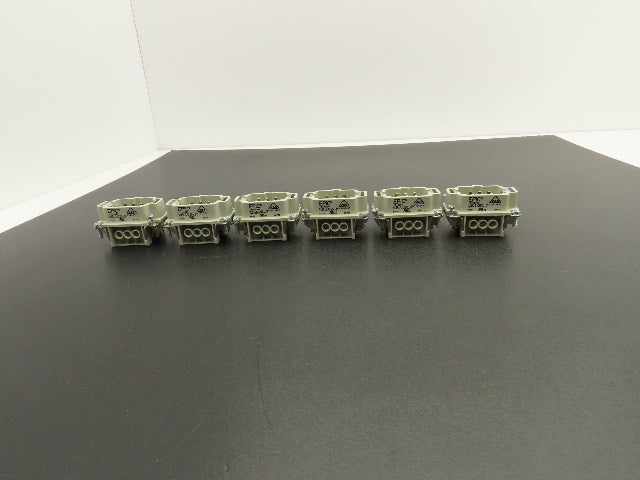 Epic 10190000 HB-E Male Connector Insert 6-Pin 16A 500V Lot of 6
