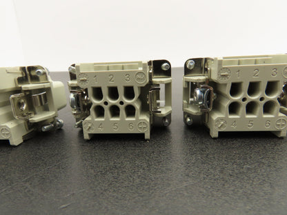 Epic 10190000 HB-E Male Connector Insert 6-Pin 16A 500V Lot of 6