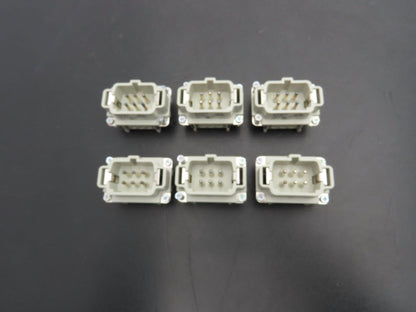 Epic 10190000 HB-E Male Connector Insert 6-Pin 16A 500V Lot of 6