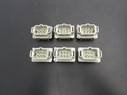 Epic 10190000 HB-E Male Connector Insert 6-Pin 16A 500V Lot of 6
