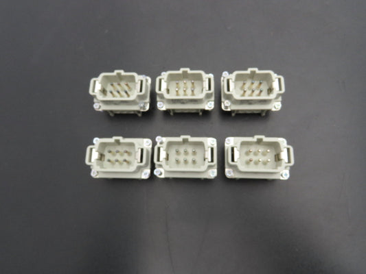 Epic 10190000 HB-E Male Connector Insert 6-Pin 16A 500V Lot of 6