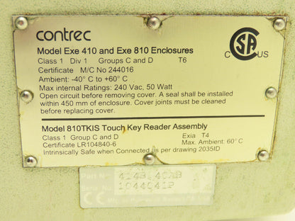 Enraf Contrec 414 Flow Meter Batch Controller 414B.40AB / 810TKIS / Exe410