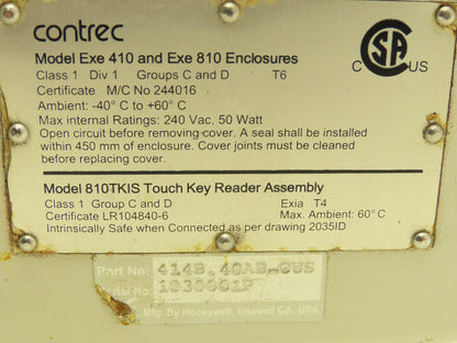 Enraf Contrec 414 Flow Meter Batch Controller 414B.40AB-CUS / 810TKIS / Exe410