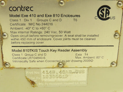 Enraf Contrec 414 Flow Meter Batch Controller 414B.40AB-CUS / 810TKIS / Exe410