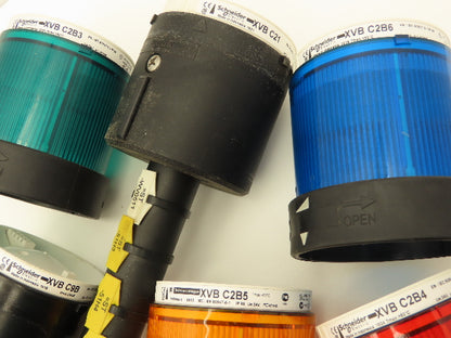 Schneider XVB Stack Light Tower w/Horn Red Blue Amber Green 12-48V  48"H