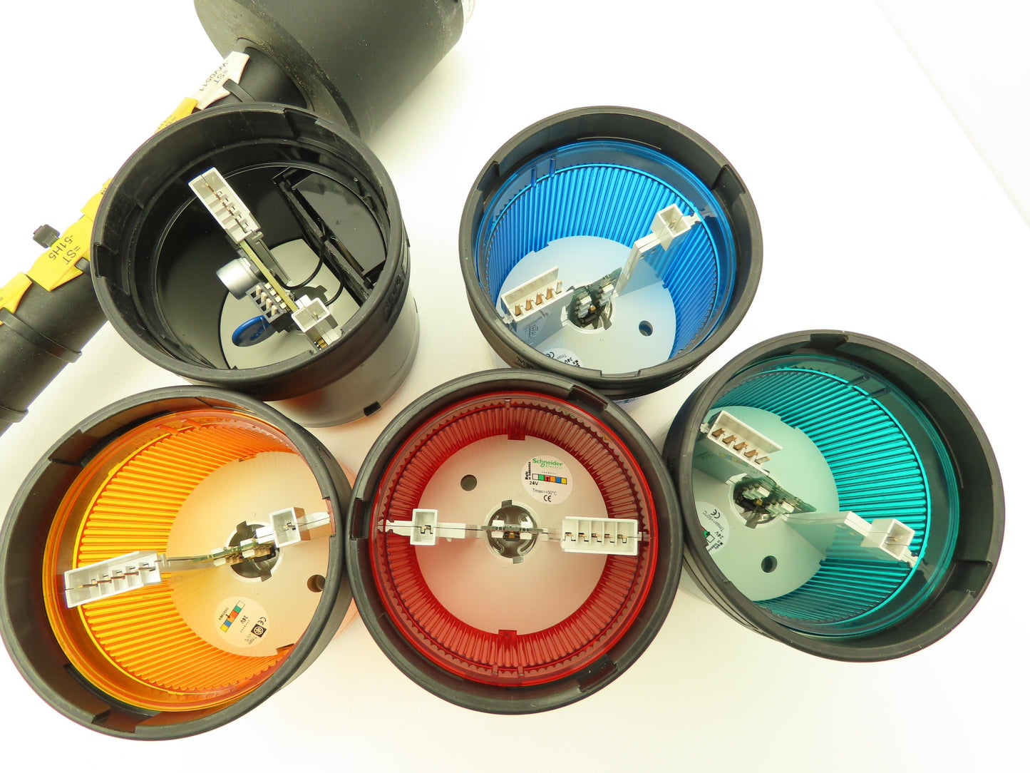 Schneider XVB Stack Light Tower w/Horn Red Blue Amber Green 12-48V  48"H